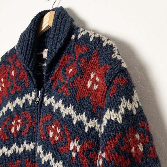 Vintage Moda Int’l Wool Snowflake Cowichan Sweater S - Picture 3 of 5